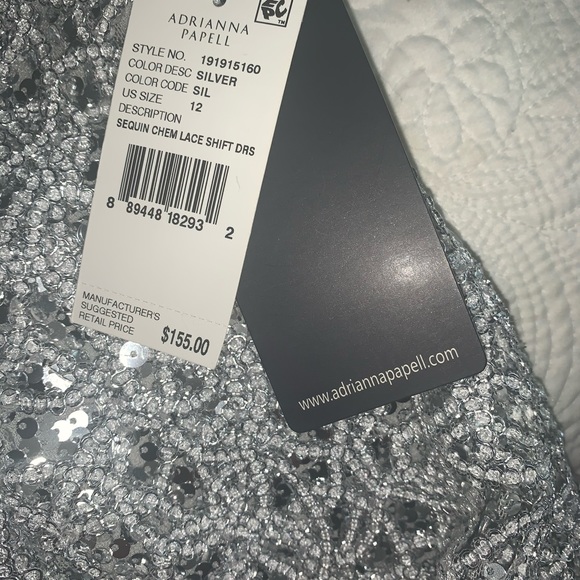 Sequined silver cocktail dress! Straight sheath! - Picture 2 of 4